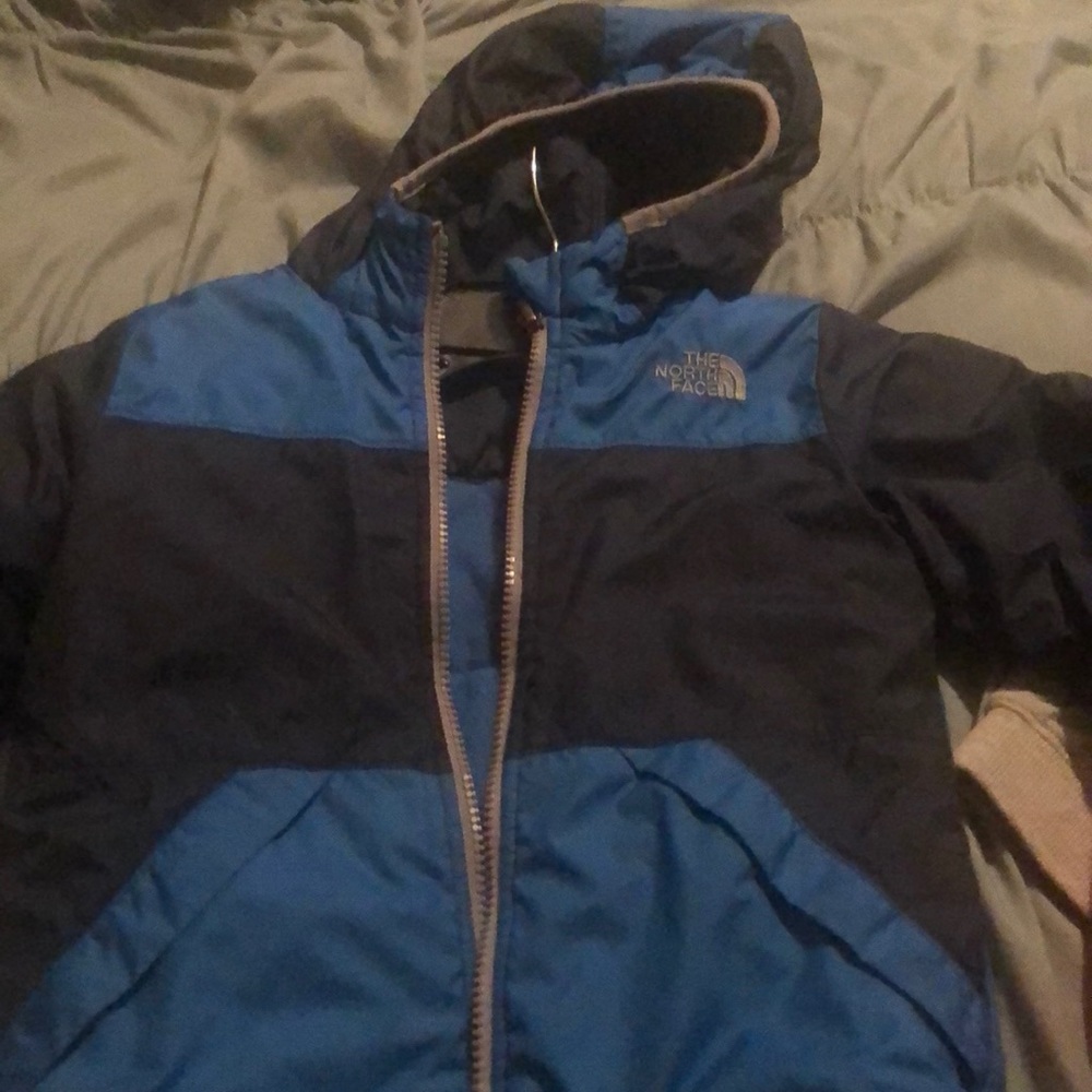 The northface reversible fleexe jacket and hat